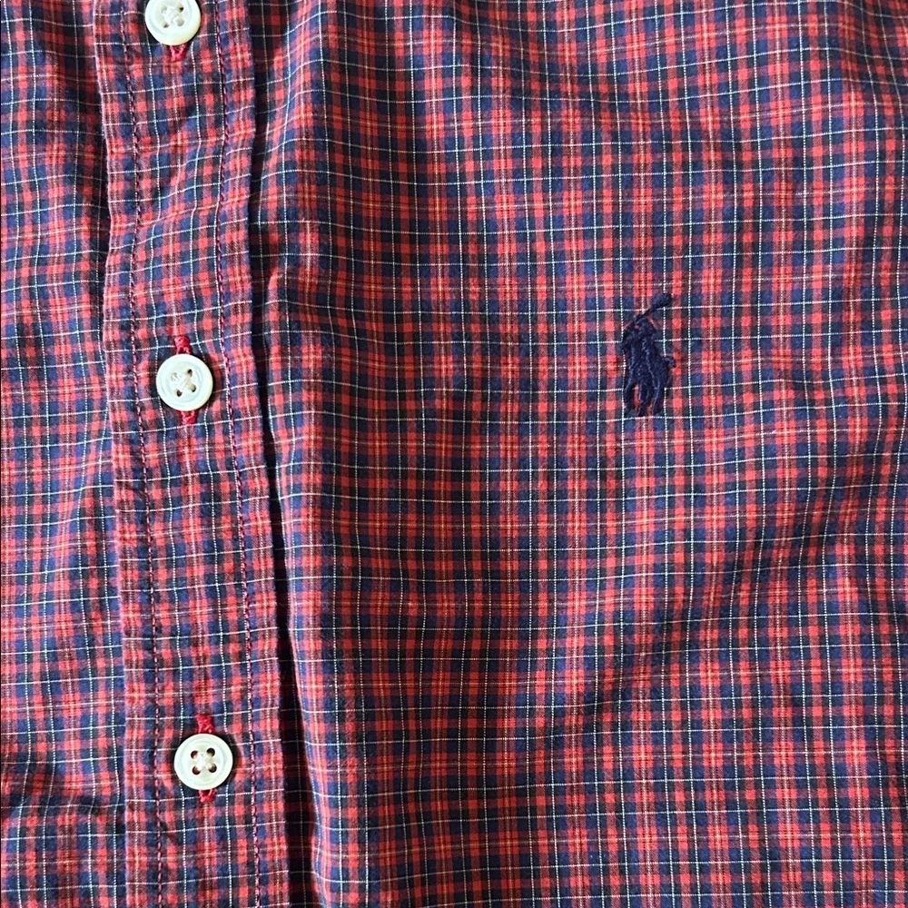 Ralph Lauren Kids Red Plaid Button Down Shirt M 10-12